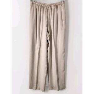 Dana Buchman Womens 10P Pants 100% Silk Lined Champagne Straight Leg Tassels EUC